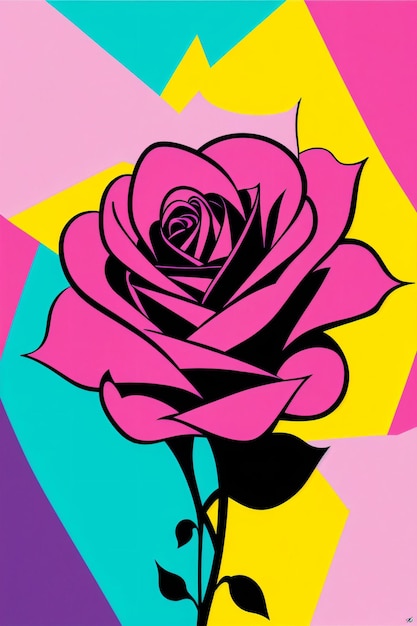 Foto arte pop de una rosa