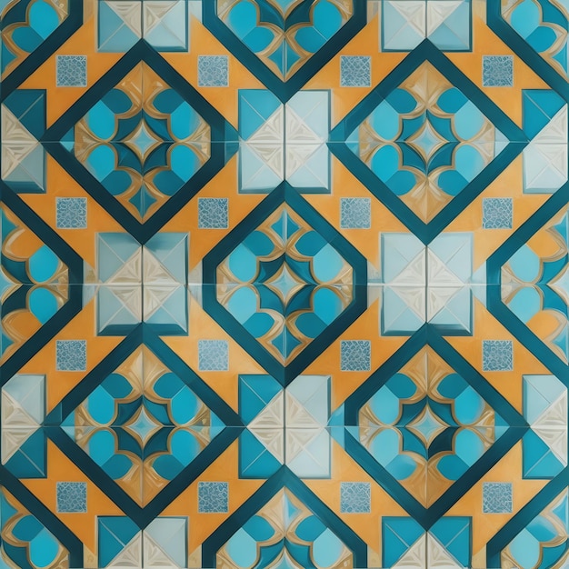 Arte profesional de patrón de mosaico de cerámica digital generado por Ai