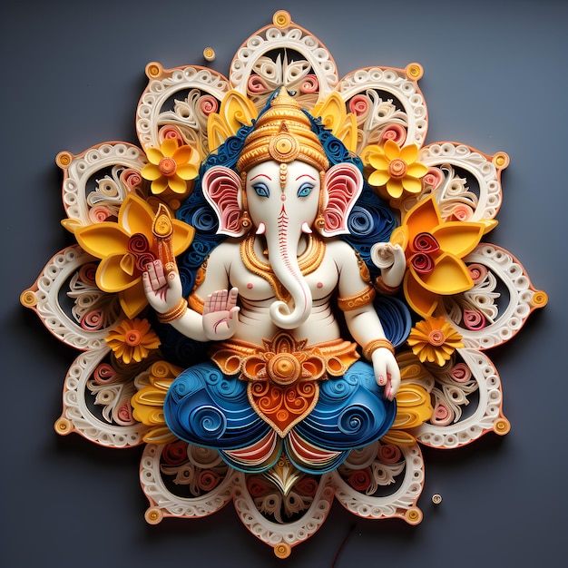 Foto el arte de la quilla de ganesha aislado