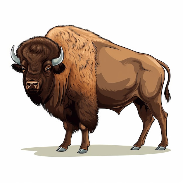El arte realista de dibujos animados de bisontes, los colores de la tierra y la iconografía yanqui.