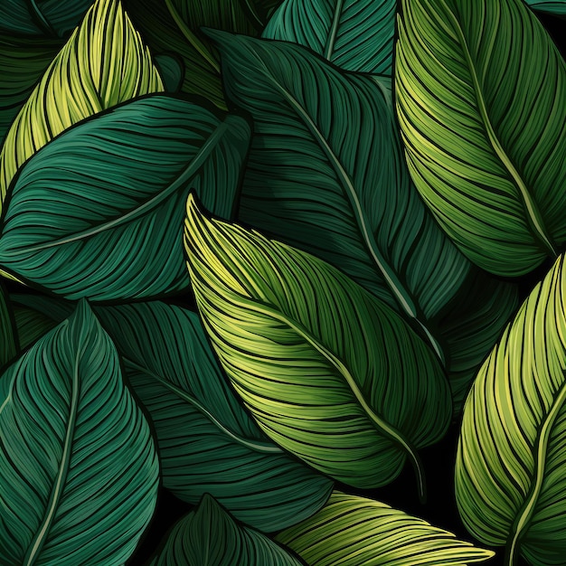 El arte repetitivo de la línea de hojas de Mopani revela un patrón tileable