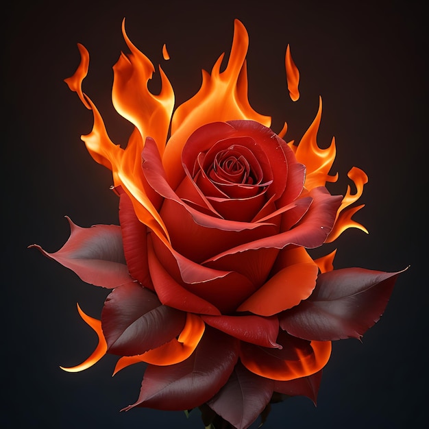 Arte Rosa Flamejante