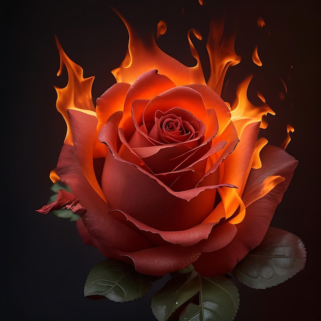 Arte Rosa Flamejante