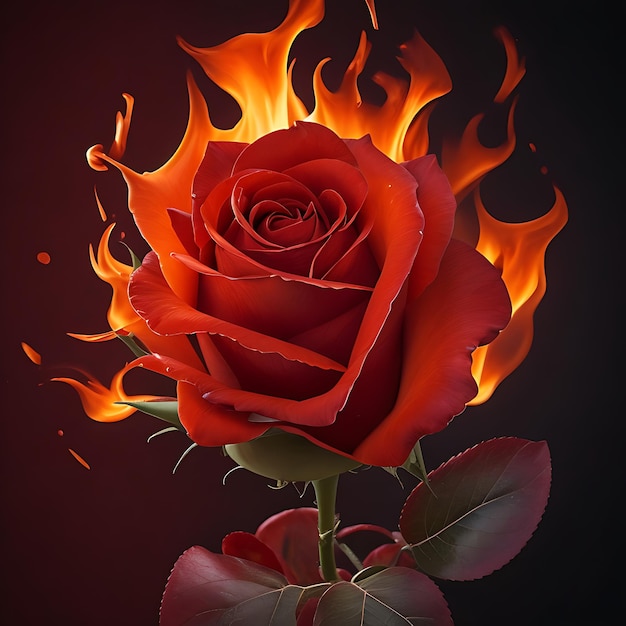 Arte Rosa Flamejante
