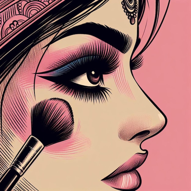 arte de salón maquillaje artista de maquillaje ilustración