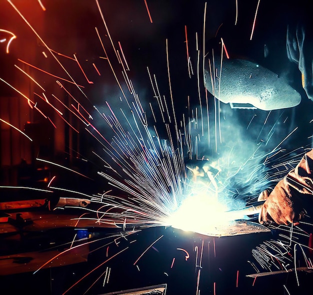 Foto arte de la soldadura creación de esculturas de metal