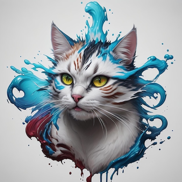 Arte Splash 3D do Gato Misterioso