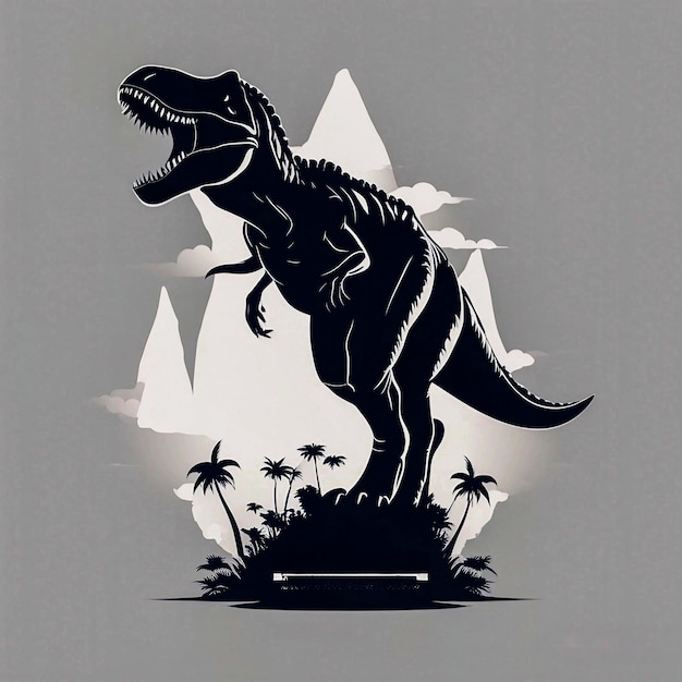 Foto arte t-shirt design uma silhueta de arte vetorial trex para impressão