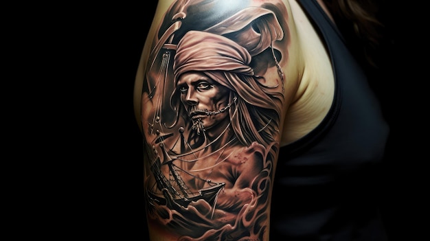 El arte del tatuaje del pirata ancla