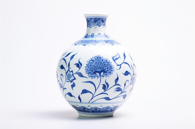 Arte tradicional de porcelana azul e branca isolada em fundo branco