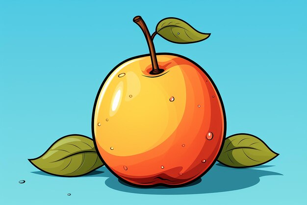 arte vectorial colorido del contorno simple de una fruta generada por la IA