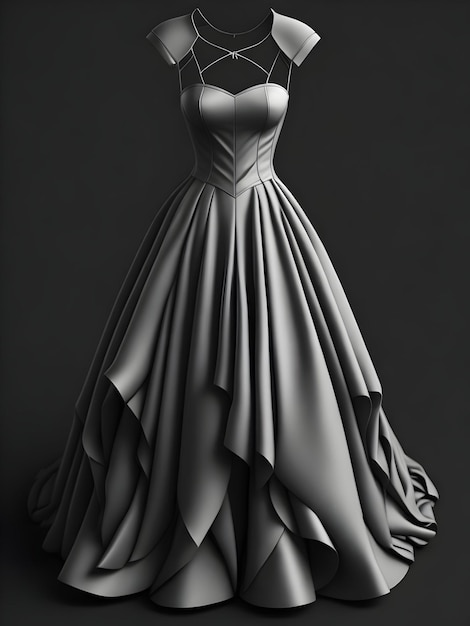 arte vectorial gris de un vestido