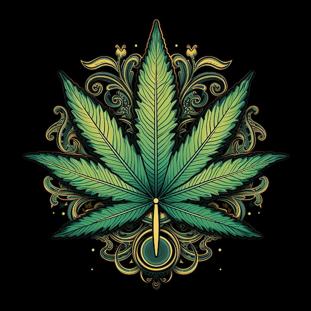 Arte vectorial de hoja de cannabis