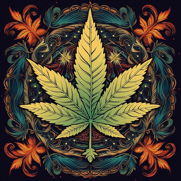 Arte vectorial de hoja de cannabis