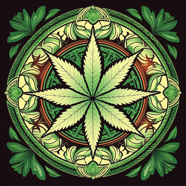 Arte vectorial de hoja de cannabis