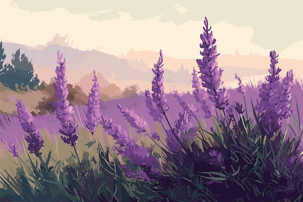 El arte vectorial de la lavanda es una ilustración dolorosa.