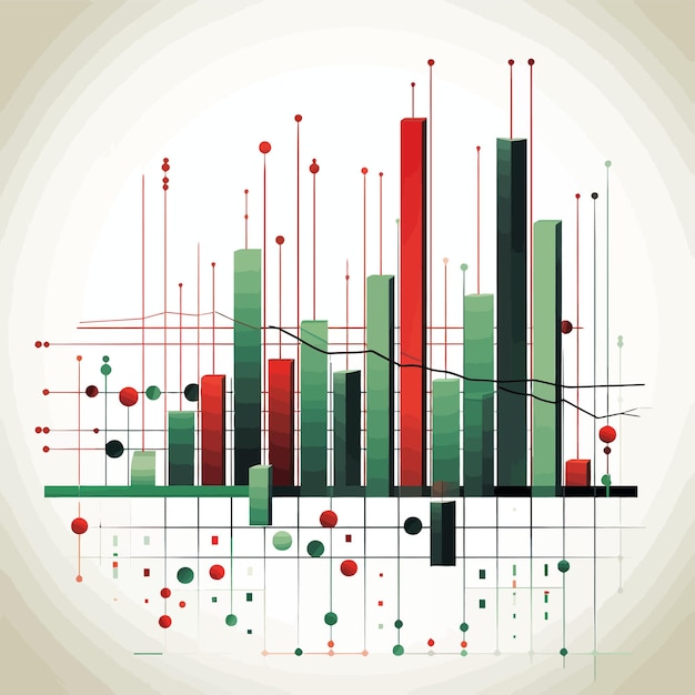 Arte vectorial sobre el mercado de valores financiero