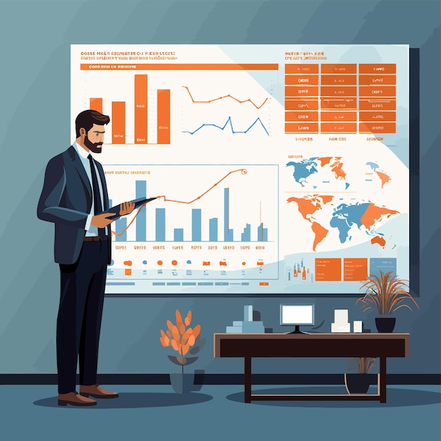 Arte vectorial sobre el mercado de valores financiero