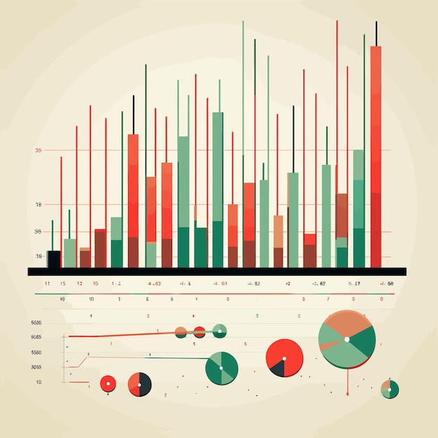 Arte vectorial sobre el mercado de valores financiero