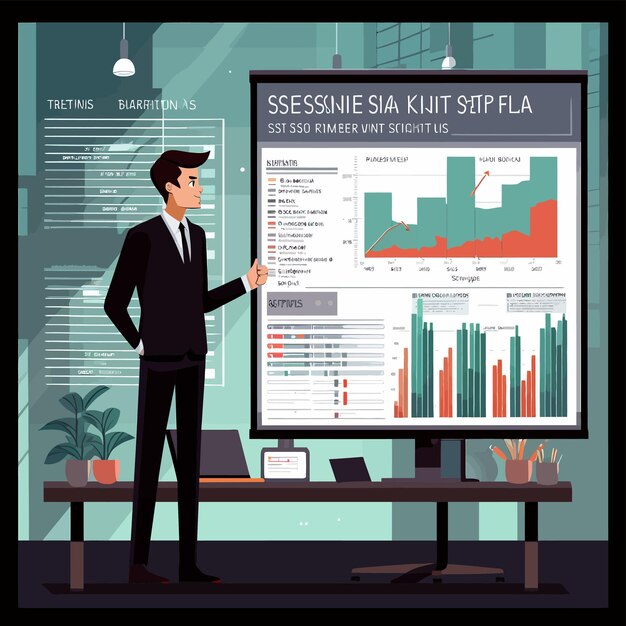 Arte vectorial sobre el mercado de valores financiero