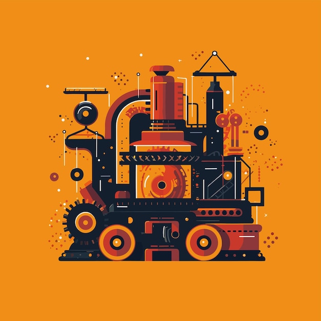 Arte vectorial sobre tecnología de máquinas