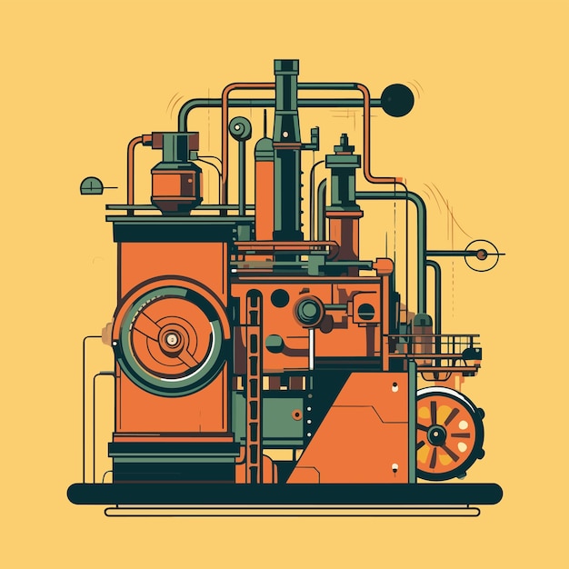 Arte vectorial sobre tecnología de máquinas