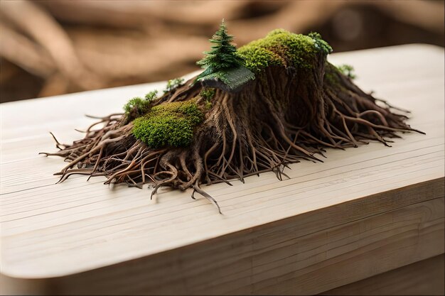 arte vegetal en miniatura en un bosque