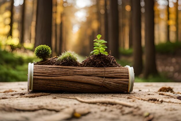 arte vegetal en miniatura en un bosque