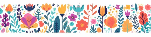 Arte verano decoración acuarela hoja floral flor primavera ilustración patrón Generativo AI