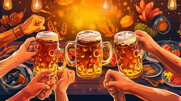 Foto arte vetorial do oktoberfest festival de cerveja ilustração vetorial de férias alemãs