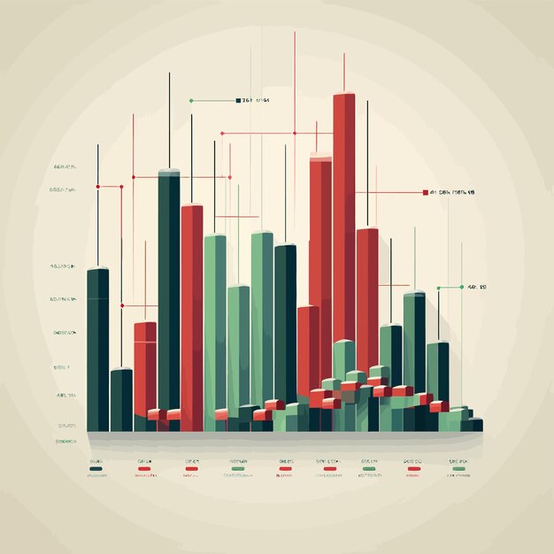 Arte vetorial sobre o mercado financeiro de ações