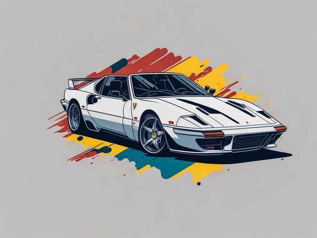 Arte vintage de carro retrô vintage para ilustração em vetor gráfico de camiseta