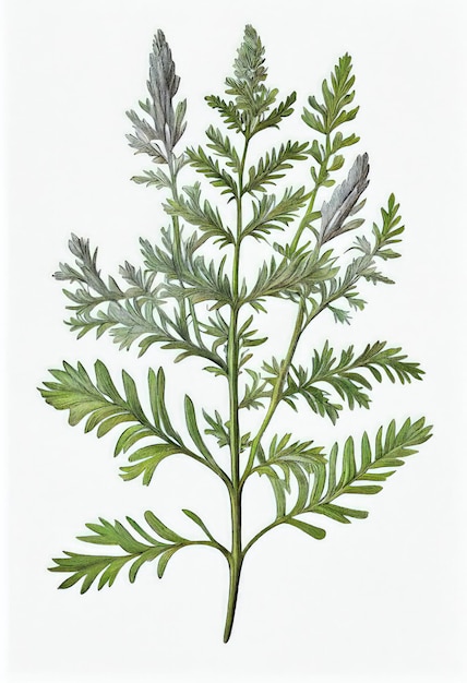 Artemisia Absinthium Ilustración botánica Ajenjo Artemisa Artemisa Ilustración generativa abstracta de IA