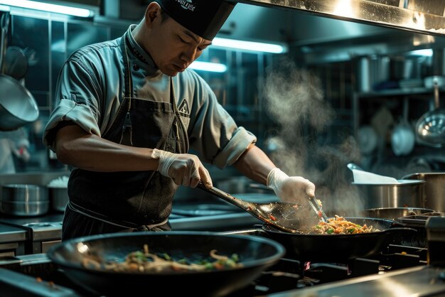 Artesanato culinário gourmet Chef na cozinha de restaurante de luxo