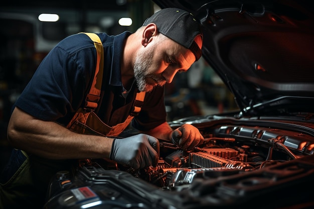 Artesanía en acción Servicio de automóviles. Generativo por Ai