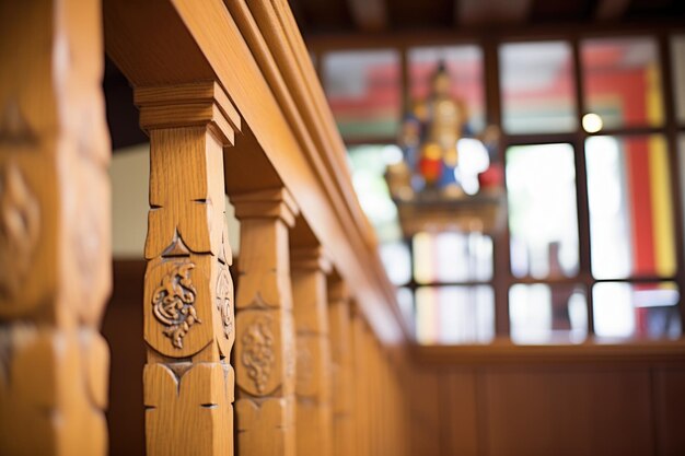 Artesanía detallada en la escalera de madera de Tudor