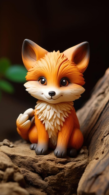 Artesanía de personajes de Fox con fondo de estudio aislado