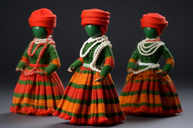 Artesanías tradicionales indias con el tema del Día de la República