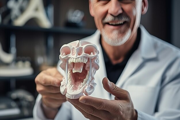 Foto articulador dental con prótesis de yeso una visión del mundo del dentista ar 32