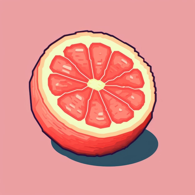 Artículo de juego de estilo Pixel Art Grapefruit de 8 bits