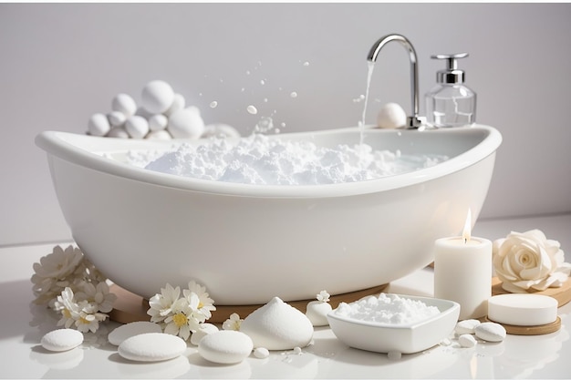 Artículos de baño blancos aislados