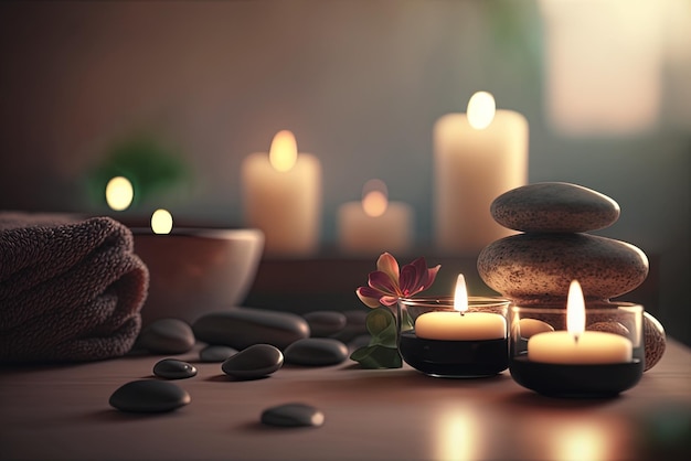 Artículos de spa masaje relajación y relajación piedras aceites y velas