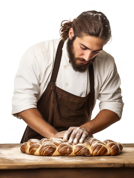 Foto artisan baker masculino na padaria gerada pela ia