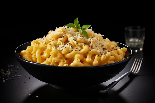 Foto artisanal macaroni cheese homestyle conforto em fundo branco imagem de macarrão e queijo americano