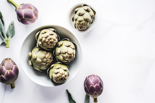 Artischockenschüssel Gesundes Bio-Kochen Generieren Sie Ai