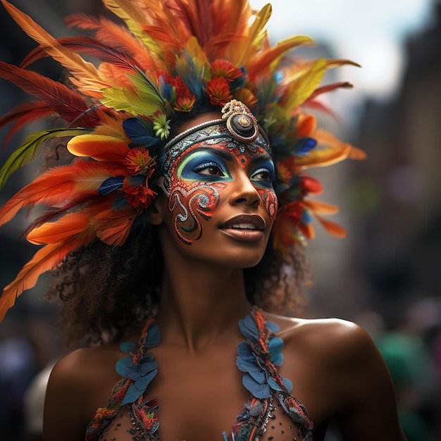 Artista durante el Carnaval de Notting Hill Generative Ai