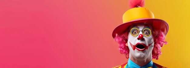 Artista de circo payaso gracioso día de los tontos de abril