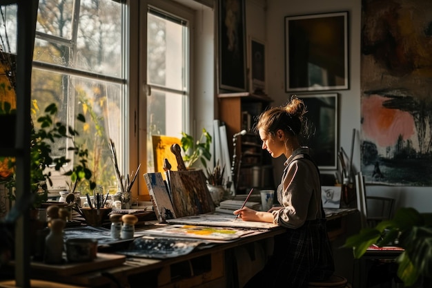 Una artista en su estudio