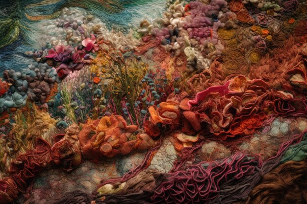 Foto artista textil que crea intrincados tapices de texturas y colores creados con ia generativa