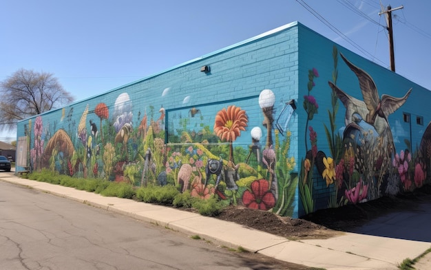 Artistas locales crean un mural comunitario para el Día de la Tierra